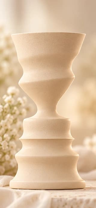 ParShape Vase in der Farbe Champagner, geformt aus zwei Gesichtsprofilen